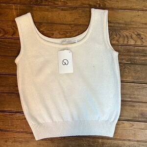 Vintage St John Santana knit cream tank top size small NWT